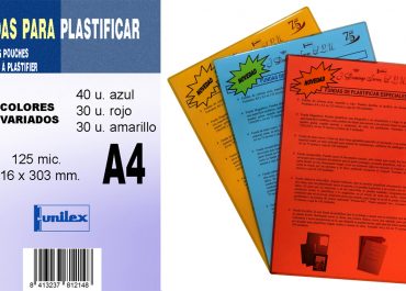 Funda Plastificar DOMINGO FERRER Color, Din-A4 Caja x100